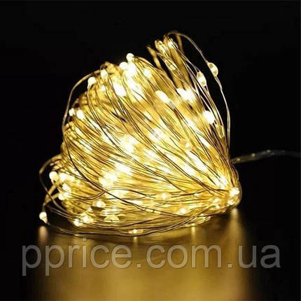 Гірлянда світлодіодна нитка на батарейках "Роса" 30Led,3метра, тепло-біле світло, фото 1