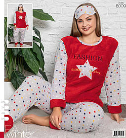 Піжама жіноча махрова оптом (3XL-5XL) Туреччина — 111506