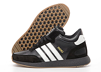 Кроссовки мужские зимние Adidas Iniki черно-белые, Адидас Иники с овчиной. код KD-14472