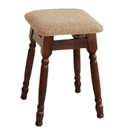 Табурет кухонний низький із квадратним м'яким сидінням обідній Т-1 на точених ніжках Темний Горіх Мікс Мебель