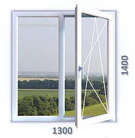 Вікно 1300x1400 мм монтажна ширина 60 мм профілю WDS Ekipazh Ultra 60