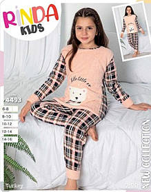 Піжама дитяча на дівчинку махрова оптом (6-10 років) Туреччина -111518