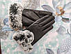 Чорні жіночі,стильні,зимові рукавички з сенсором для телефону. Чорні жіночі рукавички. Сенсорні, фото 5
