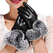 Чорні жіночі,стильні,зимові рукавички з сенсором для телефону. Чорні жіночі рукавички. Сенсорні, фото 6