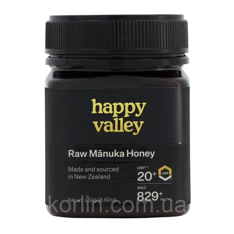 Мед Манука Manuka Honey UMF 20+ (MGO 829 mg/kg) Happy Valley 250 г Нова35 Доставка з ЄС