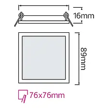 Світильник Led врізний "Slim/Sq - 3" 3W 4200К, фото 4