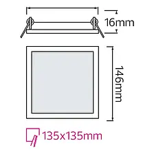 Світильник Led врізний "Slim/Sq - 9" 9W 4200К, фото 3