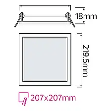 Светильник Led врезной "Slim/Sq - 18" 18W, 4200К, фото 2