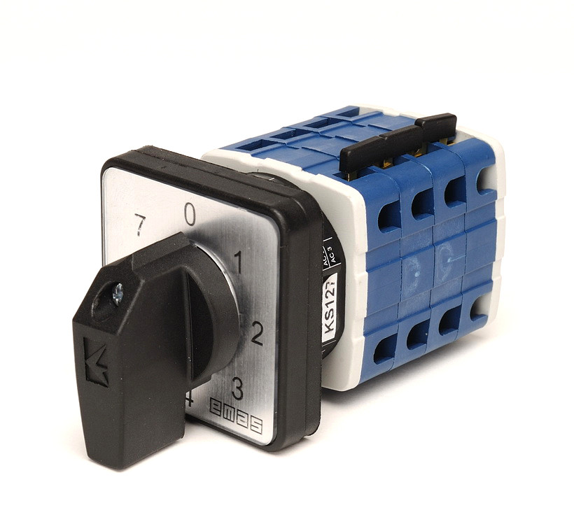 Кулачковий перемикач 7-ступінчастий 1-полюсний (0-1-2-3-4-5-6-7) 63А (кут перемикання 60), фото 1