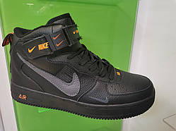 Кросівки в стилі Air Force 1 Black Mid Термо