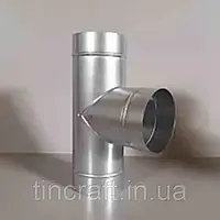 Трійник 90° Ø 100 оцинкований, товщина цинку 0,5 мм для вентиляційних труб