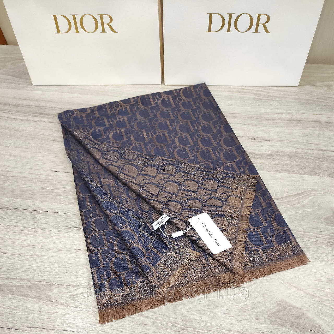 Хустка з принтом Dior тонкий кашемір