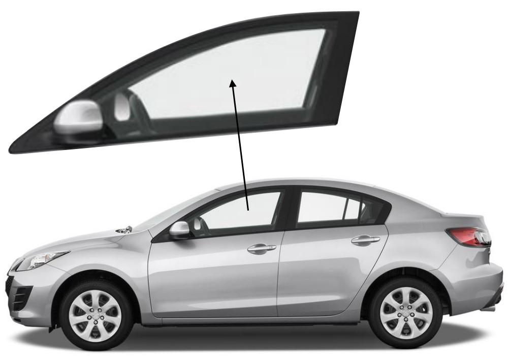 Бічне скло Mazda 3 2009-2013 передніх дверей ліве, фото 1