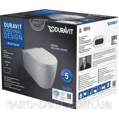 Унітаз підвісний Duravit ME by Starck Rimless 45290900A1 + 0020090000, фото 1