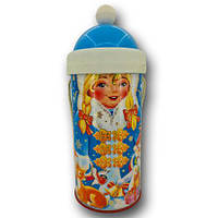 Новорічний тубус під цукерки великий "Снігуронька" Ø 177 h 260 мм новорічна упаковка, упаковка для подарунків