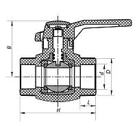 Кран шаровый PPR КШ (ручка) для горячей воды 20 (KOER K0175.PRO) (KP0227)