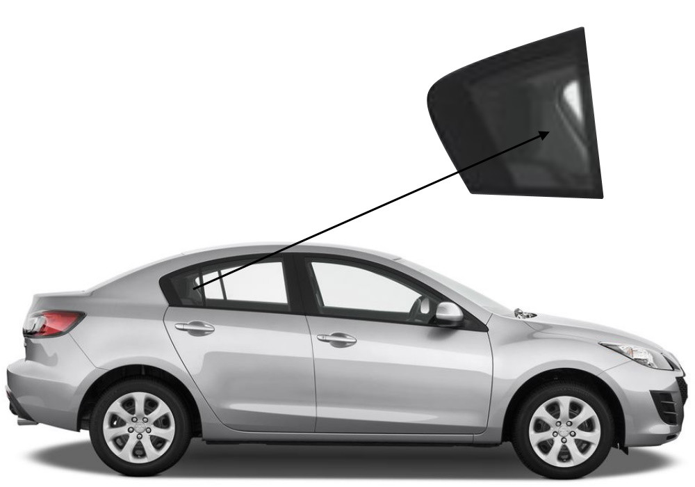 Кватирка задніх дверей права Mazda 3 2009-2013