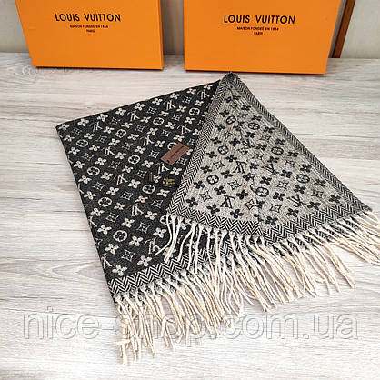 Хустка Louis Vuitton кашемір із бахромою, фото 3