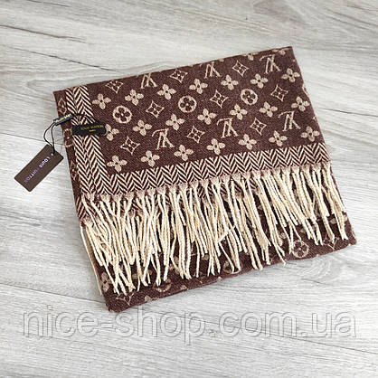 Хустка Louis Vuitton кашемір із бахромою, фото 4