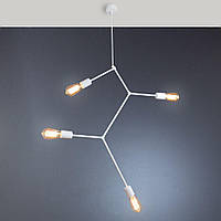 Люстра-подвес белая металлическая на 4 лампы E27 65х180 см