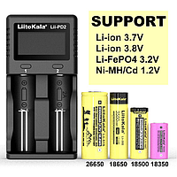 LiitoKala Lii-PD2 зарядное устройство для Li-Ion LiFePO4 NiCd/NiMH аккумуляторов с дисплеем