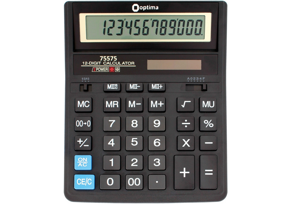 Калькулятор Optima O75575 12 разрядный - фото 1 - id-p1985456233
