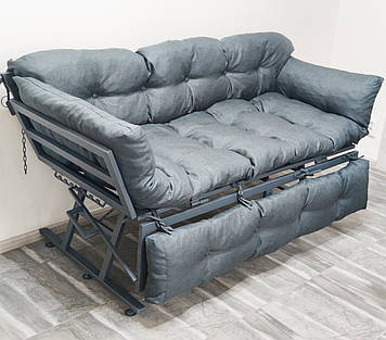 Диван розкладний з подушками Троян (графіт)