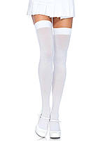 Плотные непрозрачные чулки Leg Avenue Nylon Thigh Highs White, plus size SND