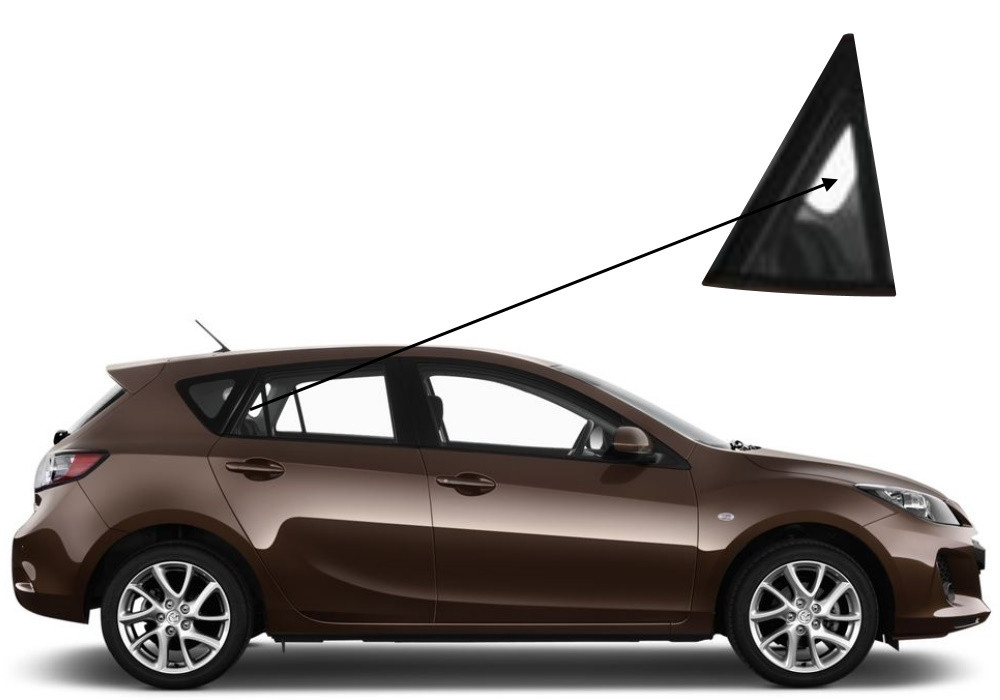 Кватирка задніх дверей права Mazda 3 2009-2013 HB, фото 1