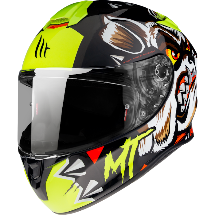 МОТОШОЛОМ ЗАКРИТИЙ MT TARGO CRAZYDOG G3 КОЛІР ЧОРНИЙ/БІЛИЙ/ЖОВТИЙ