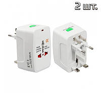 Комплект: Переходник с американской вилки Multifunctional cетевой тройник Travel Universal Adaptor 2шт. (NS)