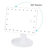 Настільне Сенсорне Дзеркало для макіяжу з LED підсвічуванням Mirror White біле на 16 діодів, фото 6