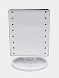 Настільне Сенсорне Дзеркало для макіяжу з LED підсвічуванням Mirror White біле на 16 діодів, фото 2