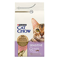 Purina Cat Chow Sensitive Salmon Сухий корм з лососем для котів із чутливою шкірою та травленням 1.5 кг