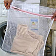 Мішок 50x40 для дбайливого прання білизни та речей сітка на блискавці, універсальний сітчастий мішок для прання взуття, фото 2