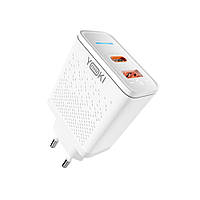 Мережевий зарядний пристрій Yoki Led Series YK-33PD+QC 33W білий