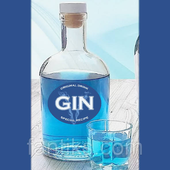 Овальні наклейки на листі А3 - 25 шт розміром 55 мм х 70 мм - - ДЖИН - GIN