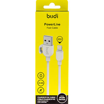 Кабель USB > lightning Budi 2.4A 1м white №DC227L10W/Breidon/