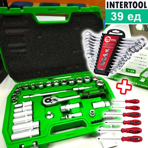 Комбинированный набор инструментов 39ед (3/8) + набор ключей 12шт ...