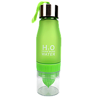 Пляшка для води H2O з відділом цитрусових 650мл Зелена