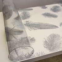 Мягкое стекло на стол с рисунком голограмма, ширина 60 см 800 мк