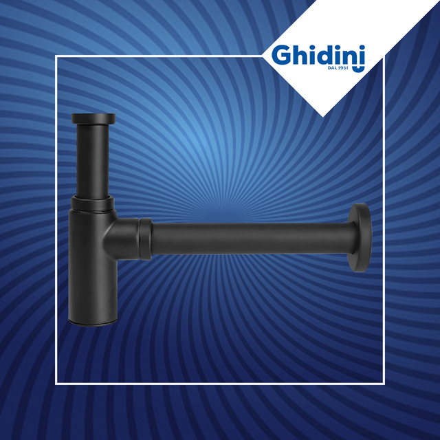 Ghidini 486N Brigette сифон латунный черный_латунный черный сифон для умывальника под автопробку Д32×1¼