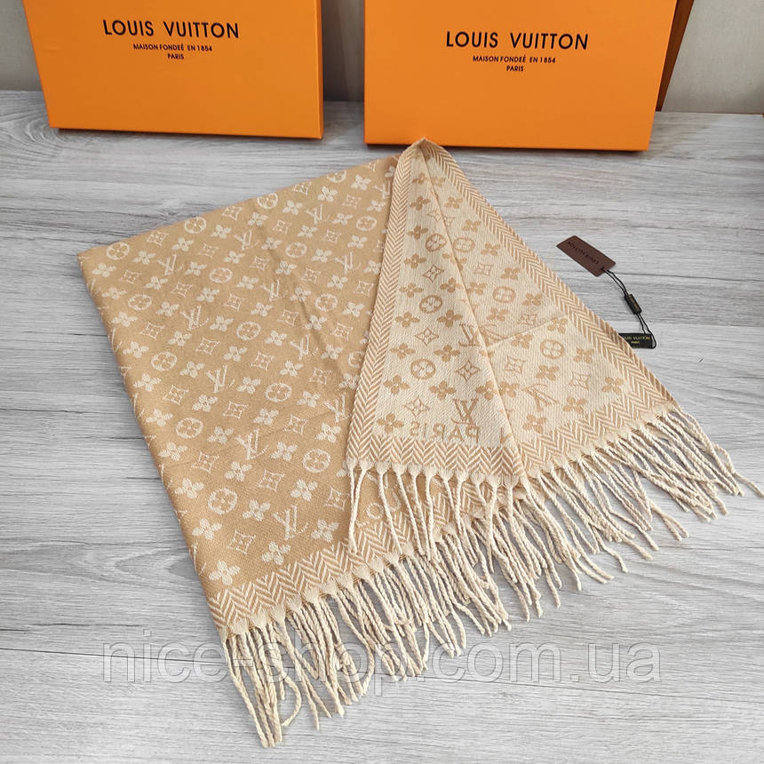 Хустка Louis Vuitton кашемір із бахромою, фото 1