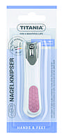 Кніпсер для нігтів із прогумованою ручкою SOFT-TOUCH (9 см.) TITANIA art.1052/2ST Рожевий
