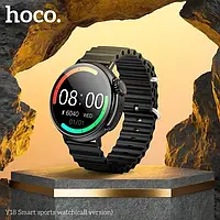 Умные Smart Watch Смарт Часы Hoco Y18 функция Звонка/Измерение давления Фитнес трекер Черные