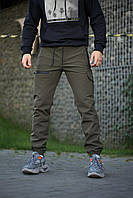 Зручні повсякденні чоловічі штани на гумці осінь зима, Демісезонні стильні брюки на флісі
