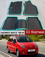 EvaForma 3D килимки Daewoo Matiz М100, М150 '98-04 3д єва з бортами Деу Матиз Део