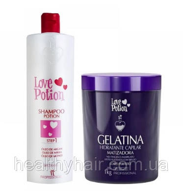 Набір Love Potion Gelаtina Matіzadоra шампунь і колаген для волосся