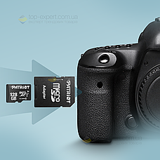 Карта пам'яті Patriot LX Series MicroSDXC 128GB Class 10 LX + SD адаптер для фотоаппарта відеокамери телефону, фото 5