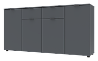 Комод Рон-7, цвет графит 160х38х81 (4 фасада, 2 ящика). Комод с выдвижными ящиками в спальню